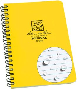 Rite in the Rain waterproof notebook that can be used as geocaching logs