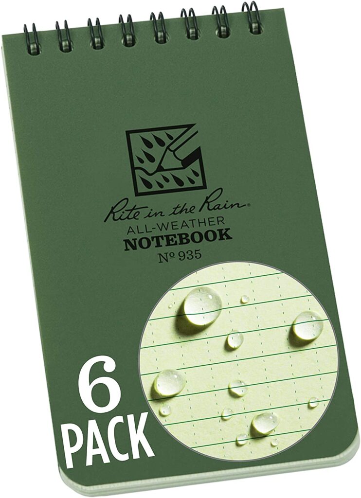 Rite in The Rain Weatherproof Notebook as a geocaching gift for waterproofing logs